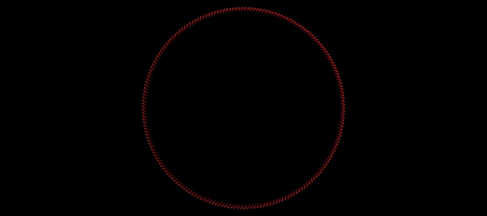 Short red lines repeat to form a circle.