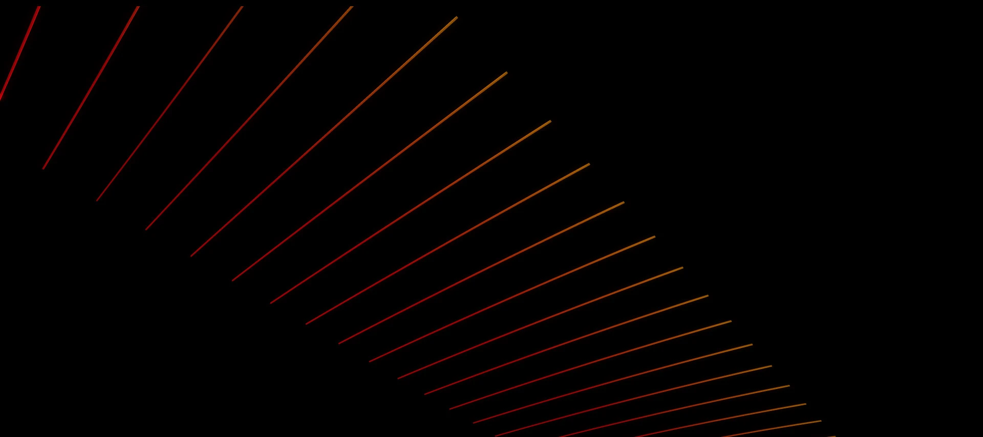 Diagonal red and orange lines forming a sweeping curve against a black background.